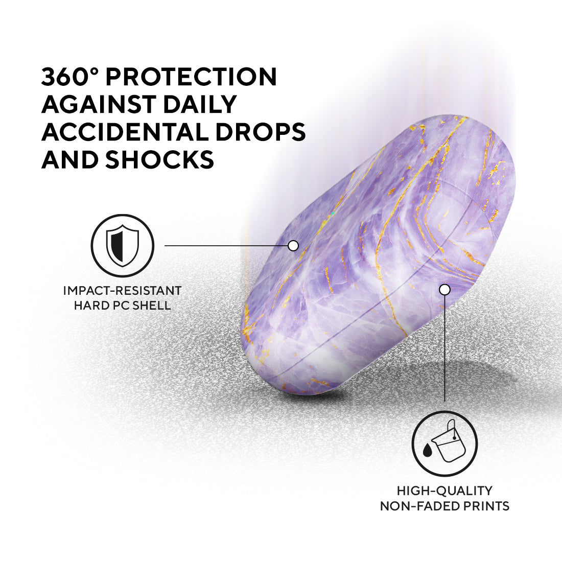 紫色沙金紋 | 客製化 AirPods 3 保護殼