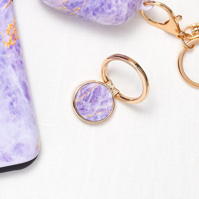 紫色沙金紋 手機扣環支架