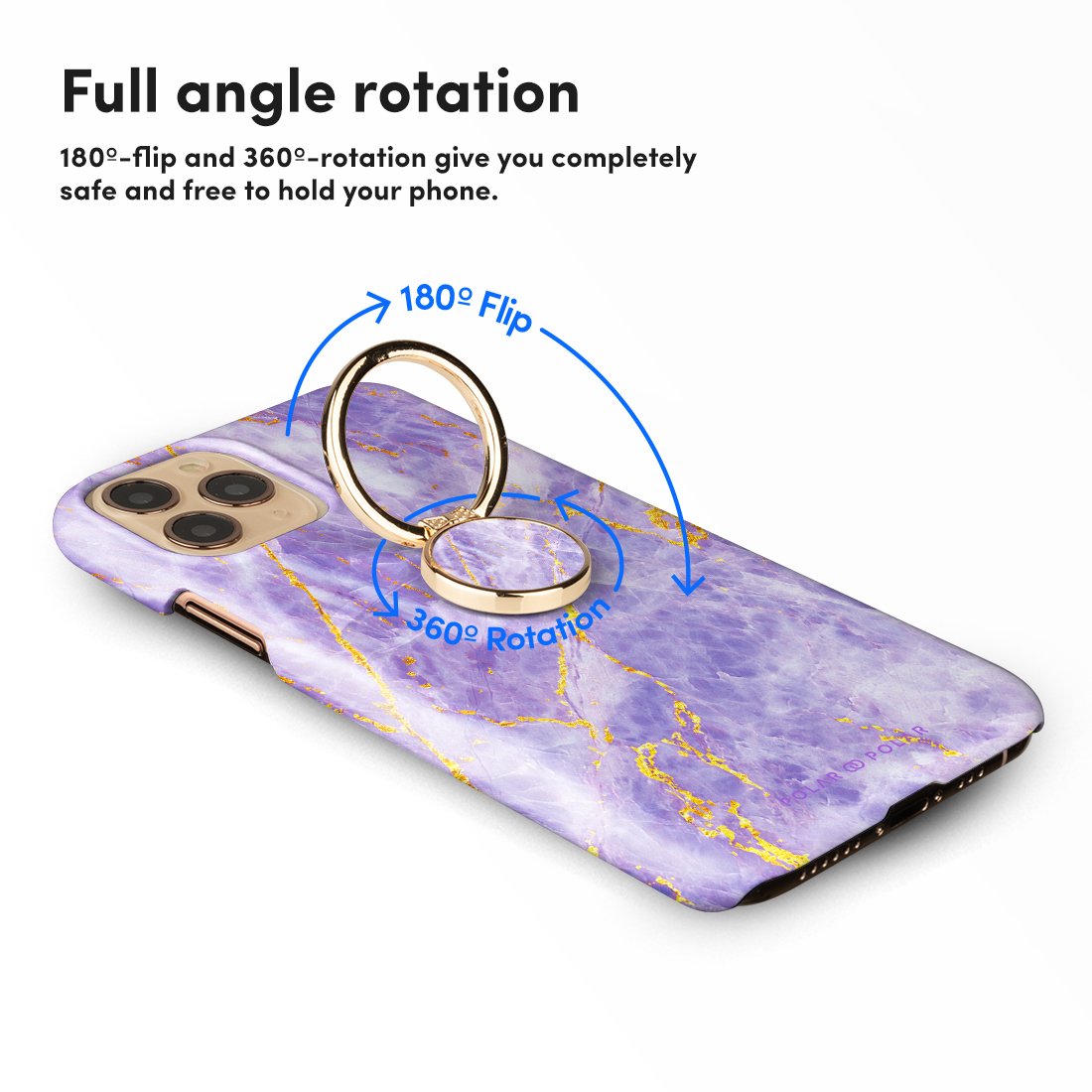 紫色沙金紋 客製化 手機扣環支架（非磁吸）