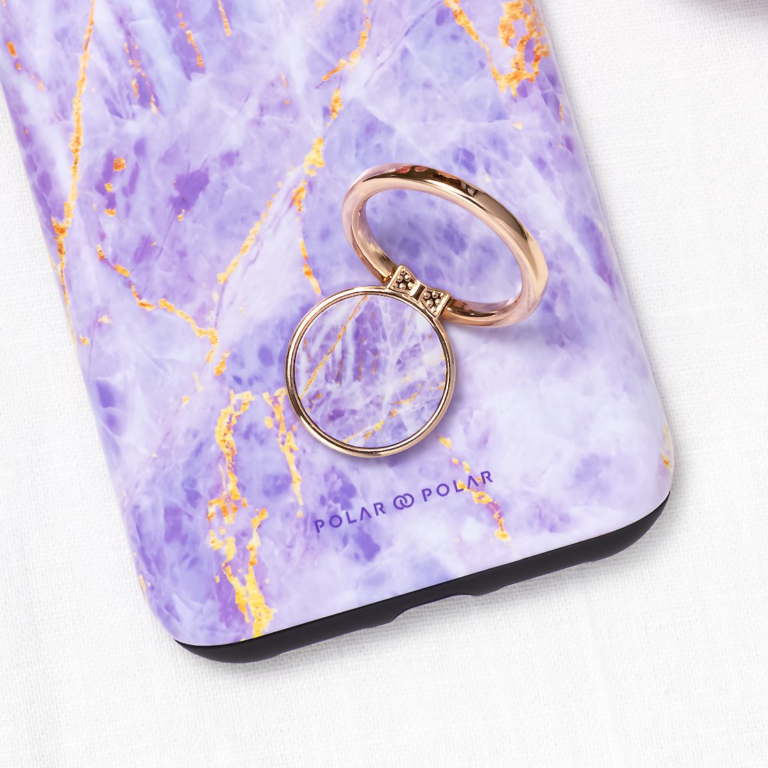 紫色沙金紋 手機扣環支架（非磁吸）