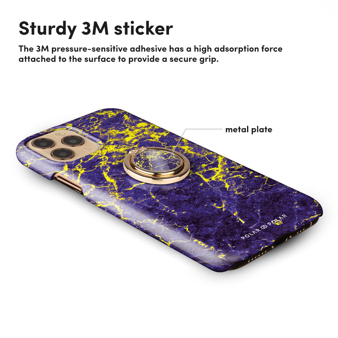 紫夜雲石紋 客製化 手機扣環支架（非磁吸）