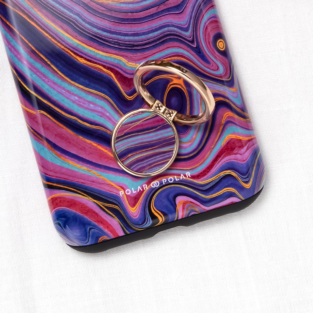 紫色流沙紋 手機扣環支架（非磁吸）