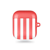 斐紅色直紋 AirPods 保護殼