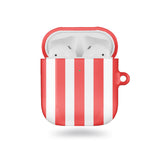 斐紅色直紋 AirPods 保護殼