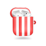 斐紅色直紋 AirPods 保護殼