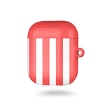 斐紅色直紋 AirPods 保護殼