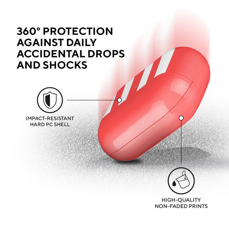 斐紅色直紋 客製化 AirPods Pro 保護殼