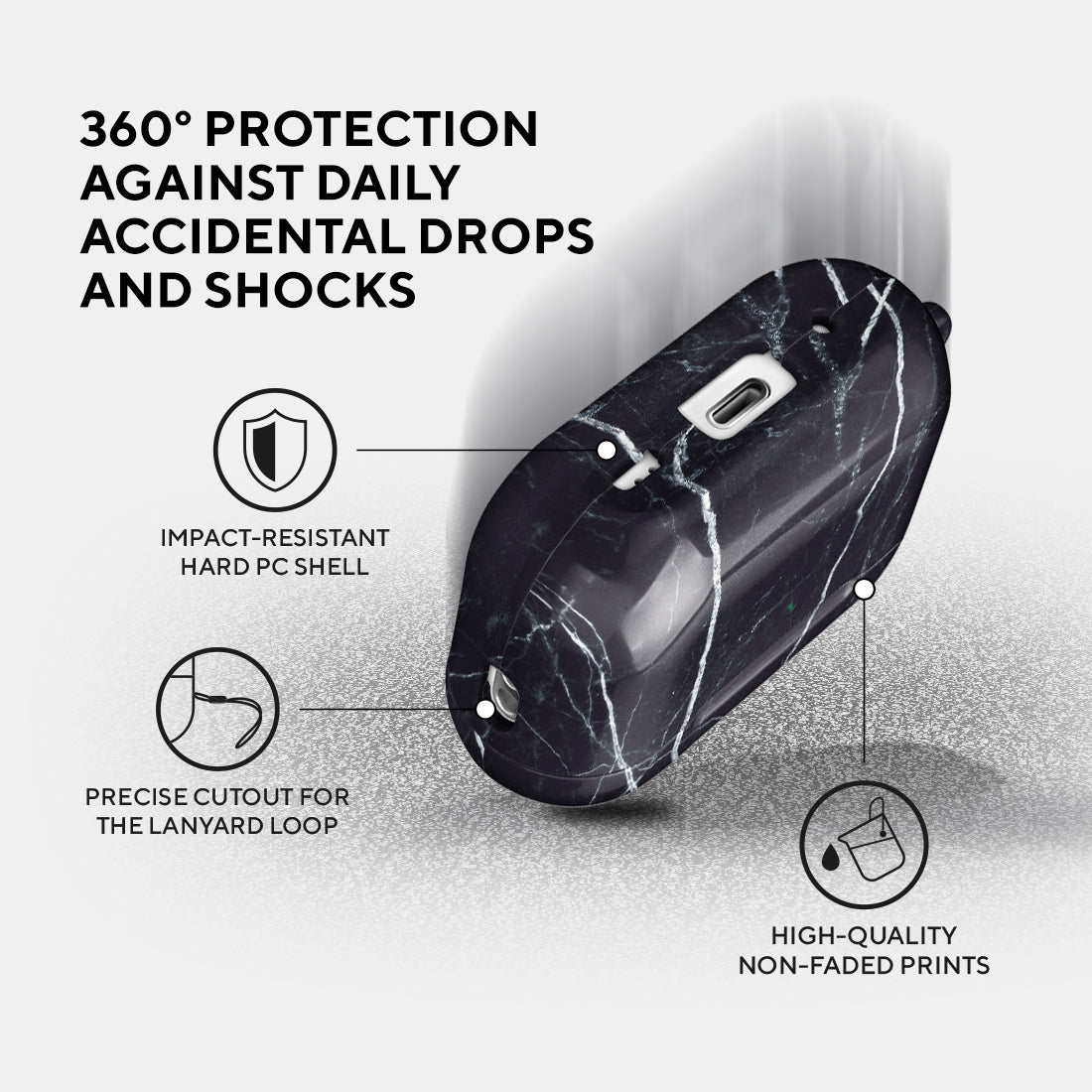 暗黑雲石紋 | 客製化 AirPods Pro 2 耳機保護套