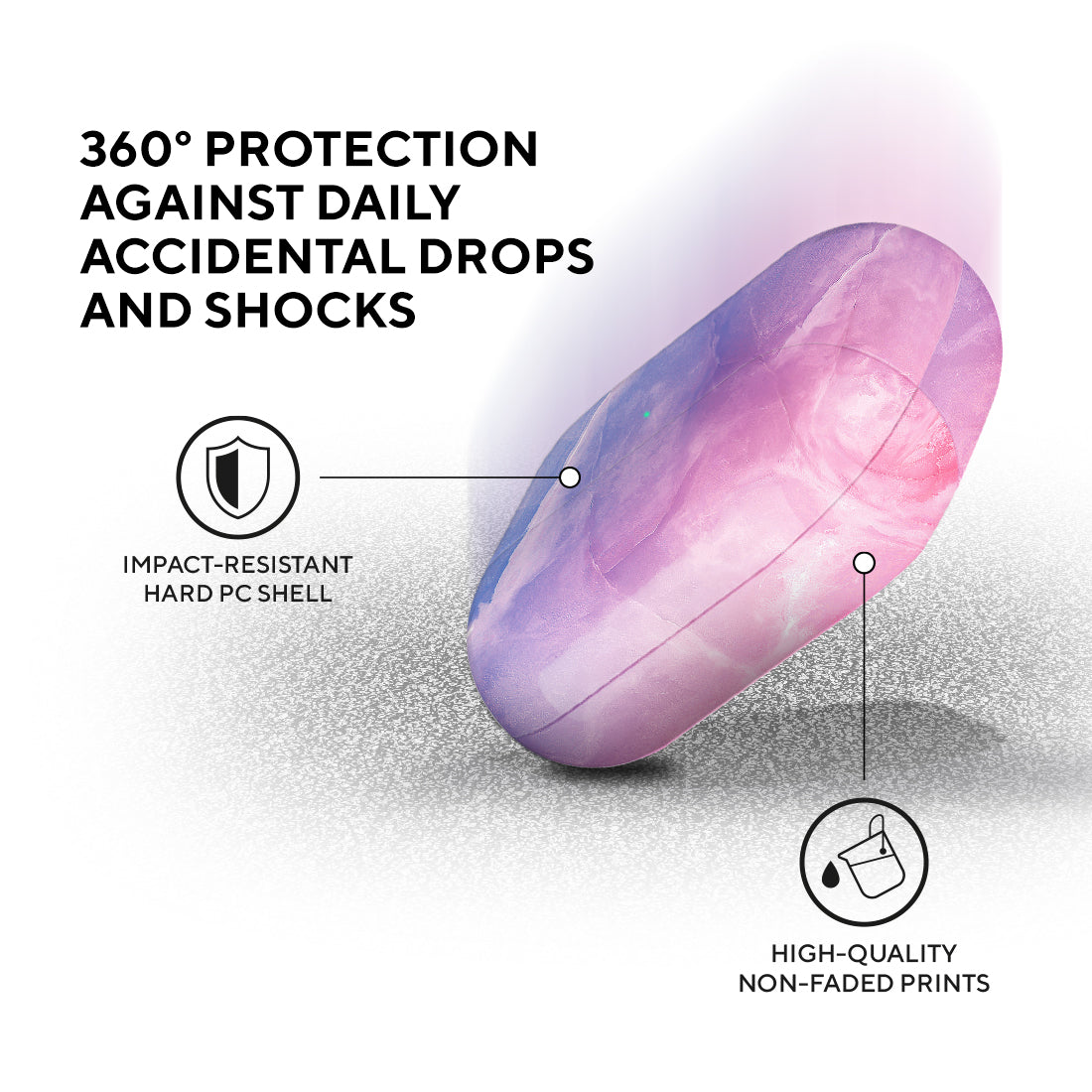 粉紅藍雲石紋 | AirPods 3 保護殼