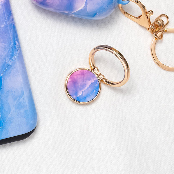 粉紅藍雲石紋 手機扣環支架