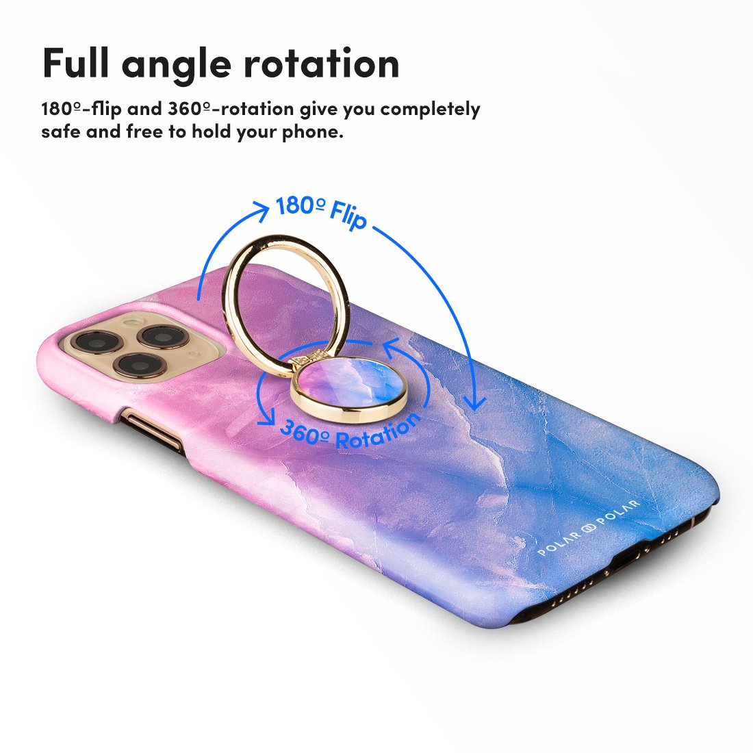 粉紅藍雲石紋 客製化 手機扣環支架（非磁吸）