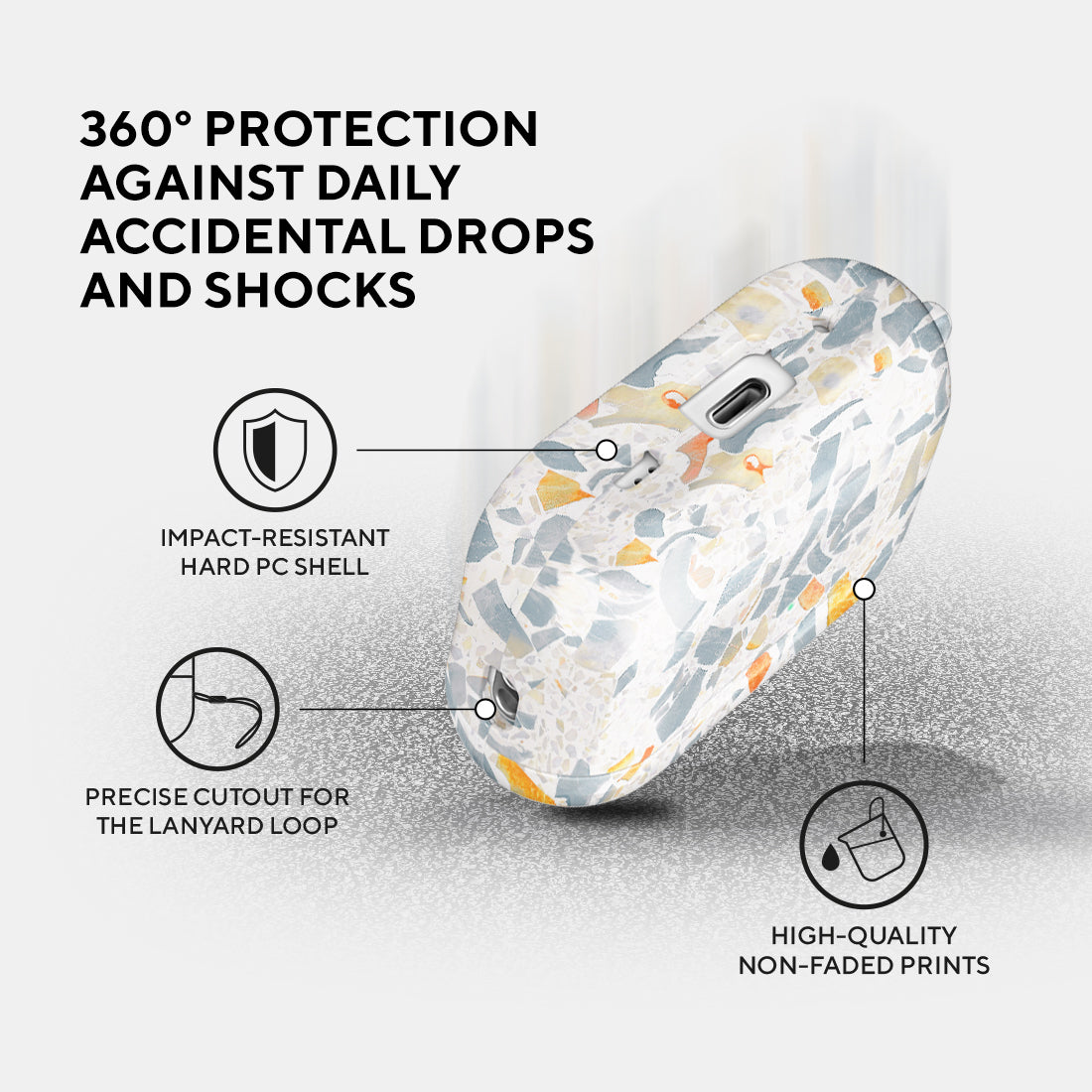 灰色水磨石 | 客製化 AirPods Pro 2 耳機保護套