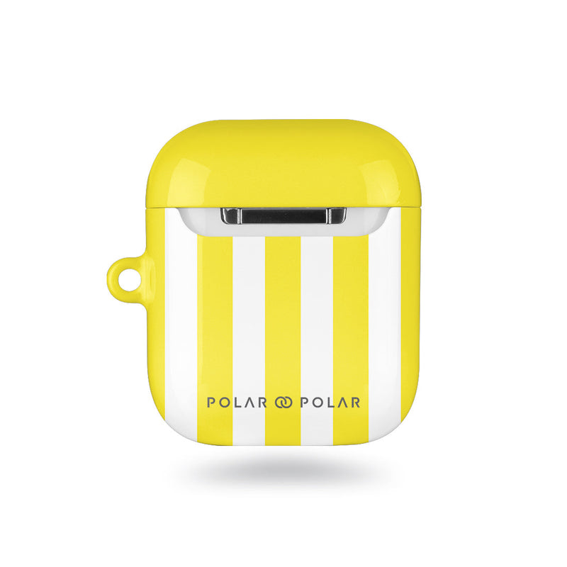 黃色直紋 客製化 AirPods 保護殼