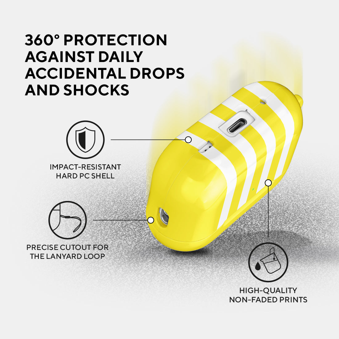 黃色直紋 | 客製化 AirPods Pro 2 耳機保護套